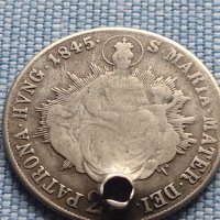 Сребърна монета 20 кройцера 1845г. Фердинанд първи Будапеща Унгария 13778, снимка 6 - Нумизматика и бонистика - 42968514
