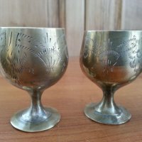 Чашки чаши  за ракия месинг, снимка 2 - Антикварни и старинни предмети - 33117337