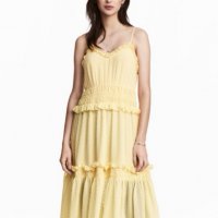 Нова -50% жълта дълга лятна рокля L 42, снимка 1 - Рокли - 36762347