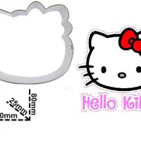 Hello Kitty Коте Кити Голяма глава метална форма резец за сладки бисквитки  фондан , снимка 1 - Форми - 28137010
