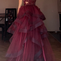 Бална рокля цвят Бордо, снимка 1 - Рокли - 44863800