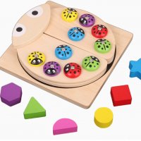 Дървена игра с магнити, въдица, калинки и елементи НОВО!, снимка 7 - Играчки за стая - 38245329