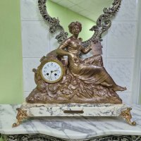 Огромен антикварен колекционерски френски каминен часовник , снимка 6 - Антикварни и старинни предмети - 43312270