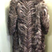 Луксозно палто стригана сребърна лисица, снимка 2 - Палта, манта - 43534058
