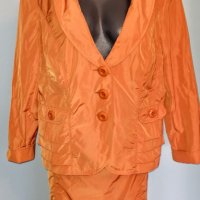Дизайнерски костюм в цвят "Портокал "Betty Barclay"® за повод / голям размер , снимка 2 - Костюми - 28259995