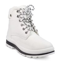 Дамски зимни боти в бял цвят с връзки и цип модел: B3118-2 white, снимка 2 - Дамски боти - 43763594