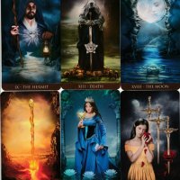 Много красиви 78 Таро карти: Arcanum Tarot & Thelema Tarot, снимка 15 - Карти за игра - 33678109