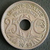 25 сантима 1923, Франция, снимка 1 - Нумизматика и бонистика - 28427544