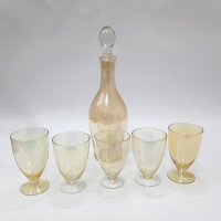 Стар стъклен сервиз за алкохол, ракия, бренди(4.2), снимка 1 - Антикварни и старинни предмети - 43550031