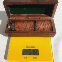 Далекоглед бронзов в дървена кутия , снимка 2 - Морски сувенири - 43258434