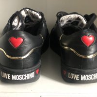 Love Moschino Logo Plaque Embellished Lace-up Sneakers Black Size uk 8 eu 41, снимка 4 - Маратонки - 40032560