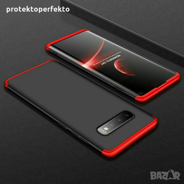 GKK 360 Кейс Samsung Galaxy S10, S10 Plus, S10E - черно с червено цвят, снимка 1