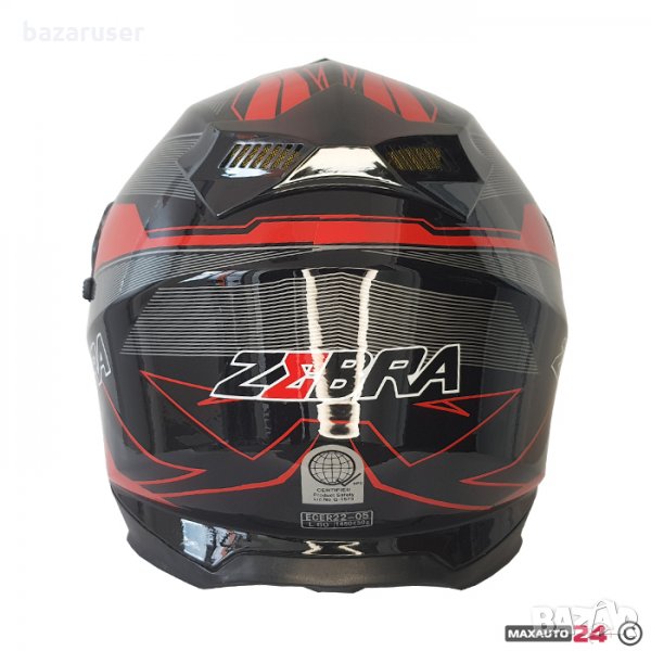 Каска за Мотор Zebra FF-801 Червена Лак L Размер, снимка 1
