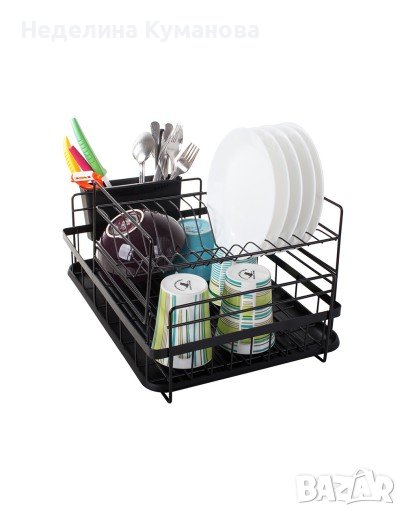 ❌ CУШИЛНИК ЗA СЪДОВЕ НА ДВЕ НИВА ЧЕРЕН, снимка 1