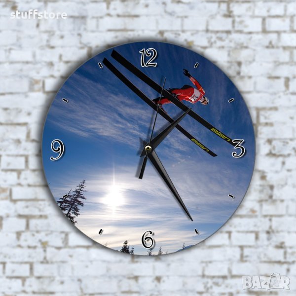 Стенен Часовник - Висок Скок Със Ски В Красиво Небе, снимка 1