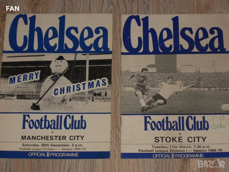 Оригинални стари футболни програми на Челси от 1969, 1970, 1971, 1974, снимка 1