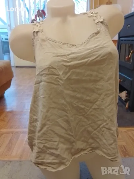 Потниче с цветя презрамки в светло сив цвят, снимка 1