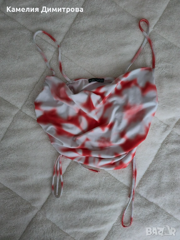 Bershka сатениран топ с набори M, снимка 1