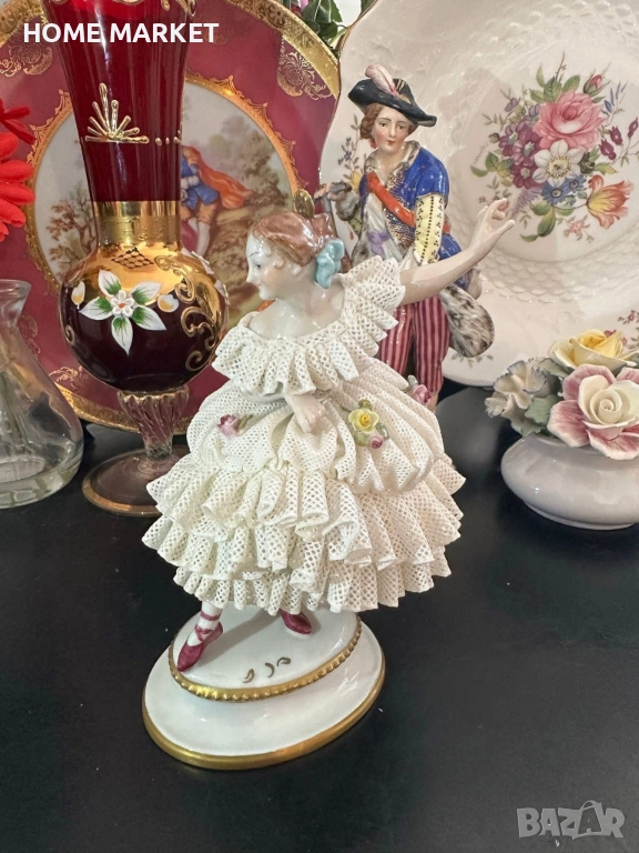 Volkstedt Фолкщед Germany  Curca 1945 (Älteste Volkstedter Porzellanmanufaktur) Dresden Lace , снимка 1