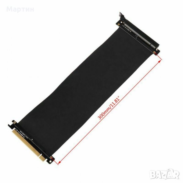 Kабел за вертикален монтаж за видео карта Universal GPU Extender Riser Cable 250mm PCI, снимка 1