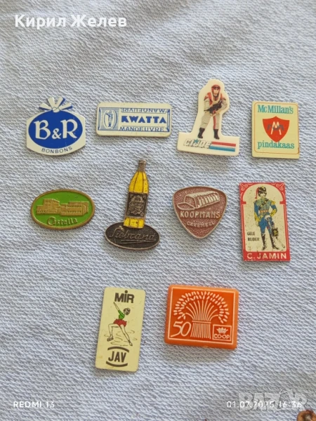 Лот значки 10 броя стари редки CASTELLA,MIR JAV, KWATTA за КОЛЕКЦИЯ 13717, снимка 1