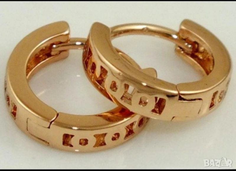 Невероятно нежни детски обеци 9к попълнено розово злато 15 лв., снимка 1