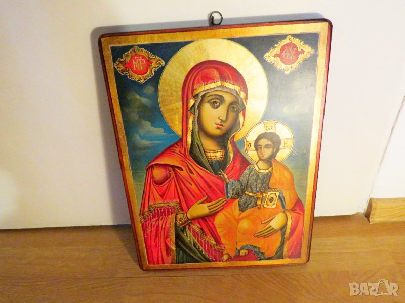 Стара православна икона на Света Богородица с младенеца - за зачатие и раждане на дете, Дева Мария, снимка 1