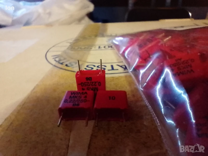 0.22uF/250V Wima MKS4, 10%, с растер м/у изводите 10мм, снимка 1