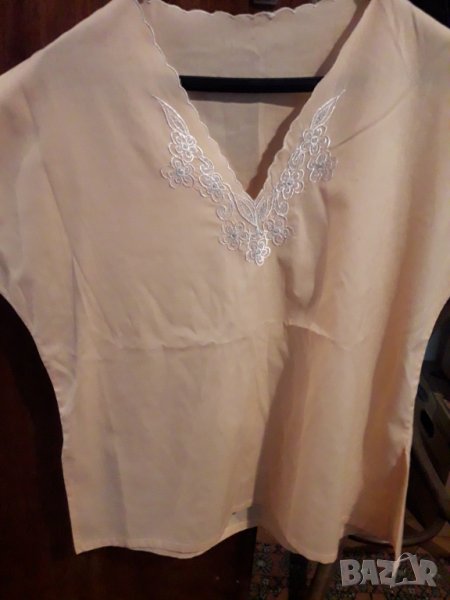 Дамска лятна блуза без ръкав с бродерия, снимка 1