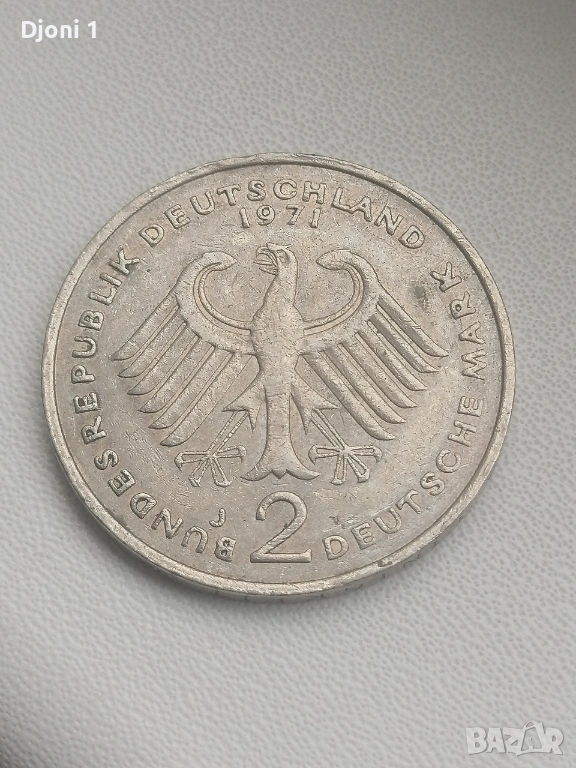 Възпоменателна монета 2 Mark 1971 J, снимка 1