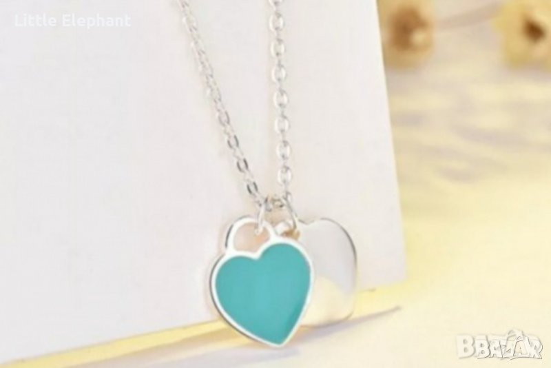  Колие сърца бранд,blue marine/ново, снимка 1