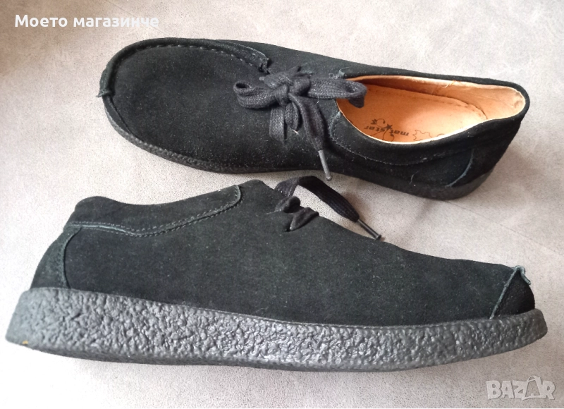 Нови симпатични черни дамски обувки от естествен велур Mat Star – размер 39, снимка 1