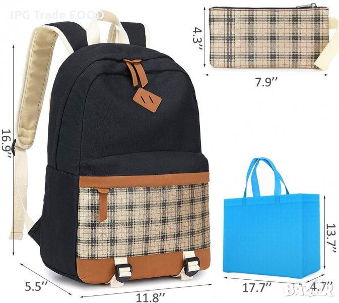 Раница с подарък портмоне и порт за зареждане / училищна, снимка 1