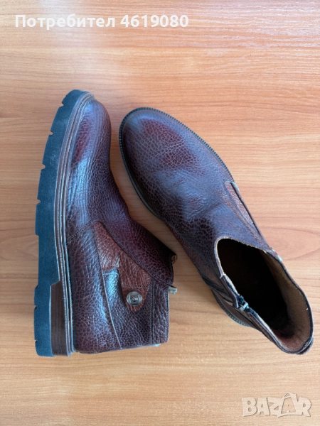 Мъжки кожени боти – кафяви, номер 41, снимка 1