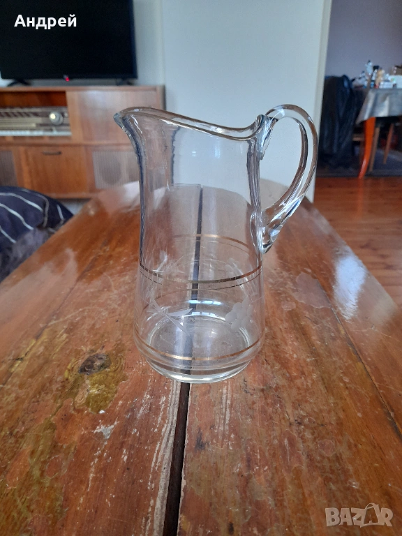Стара стъклена кана,каничка #12, снимка 1