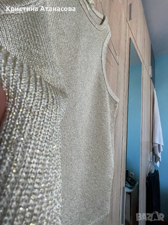 👚 Рипс потник с лъскави нишки, снимка 1