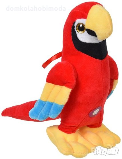  Плюшен папагал със звук.15х28х24см, снимка 1