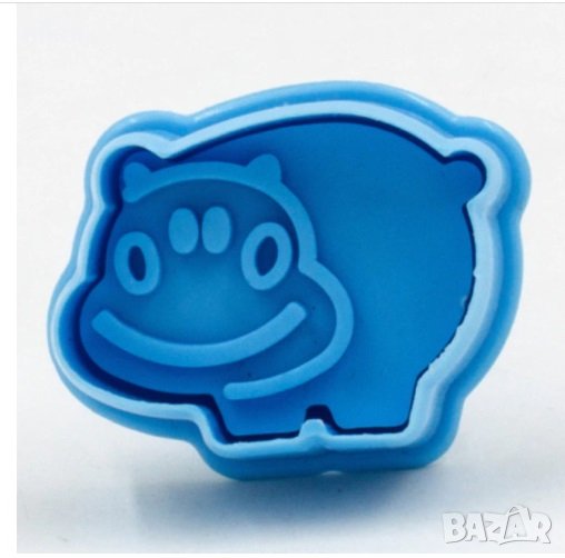 Хипопотам пластмасов резец с релеф и бутало украса сладки торта фондан и др, снимка 1