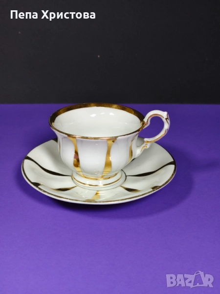 Чаша за кафе (мока) Carl Tielsch Altwasser "Barock Gold", снимка 1
