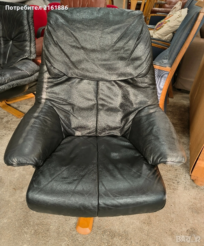 3937 Relax кресло от естествена кожа , снимка 1