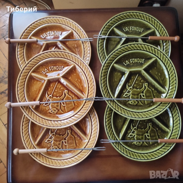 Керамични чинии за фондю Франция, снимка 1