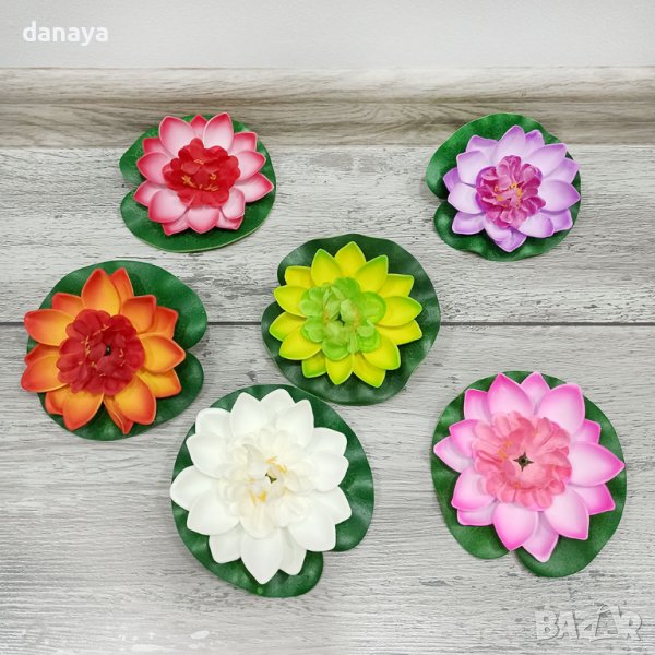 3643 Изкуствена водна лилия за езерце шадраван декорация за градината, снимка 1