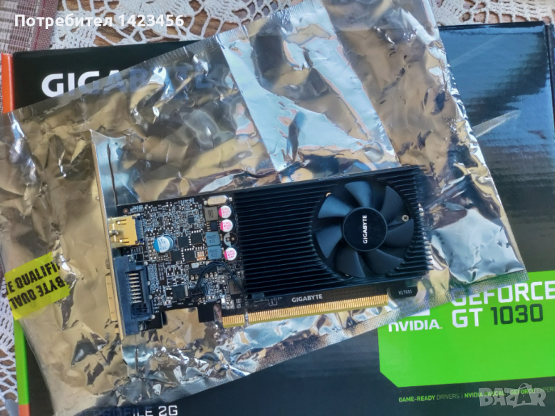 GIGABYTE GeForce GT 1030 Low Profile 2GB GDDR5 64bit, снимка 1