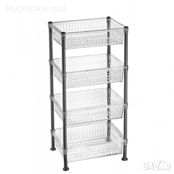 Универсален стелаж на 4 нива, прозрачен, снимка 1
