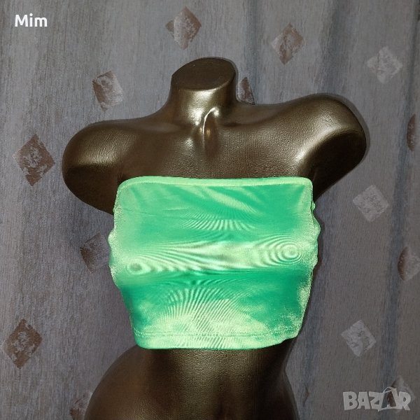 M Неоново сатенено,еластично бюстие , снимка 1