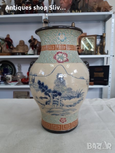 Винтидж емайлирана виетнамска ваза. , снимка 1