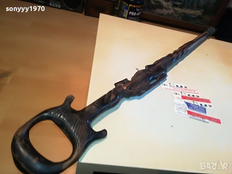 БАСТУН МАСИВЕН С ДЪРВОРЕЗБА ОТ ЕКЗОТИЧНО ДЪРВО 0605231947, снимка 1