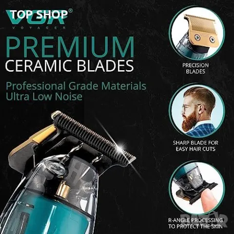 Нова Безжична самобръсначка VGR Машинка за подстригване Тример за коса брада Мъже Подарък, снимка 4 - Машинки за подстригване - 49919344