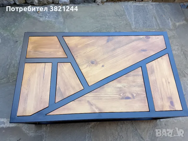 Холна маса от метал и дълво, снимка 4 - Маси - 47575673