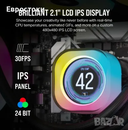 Охладител за процесор iCUE LINK H150i LCD, AIO 360 мм, 2400 об/мин, Intel/ AMD, водно охлаждане , снимка 8 - Други - 49328859